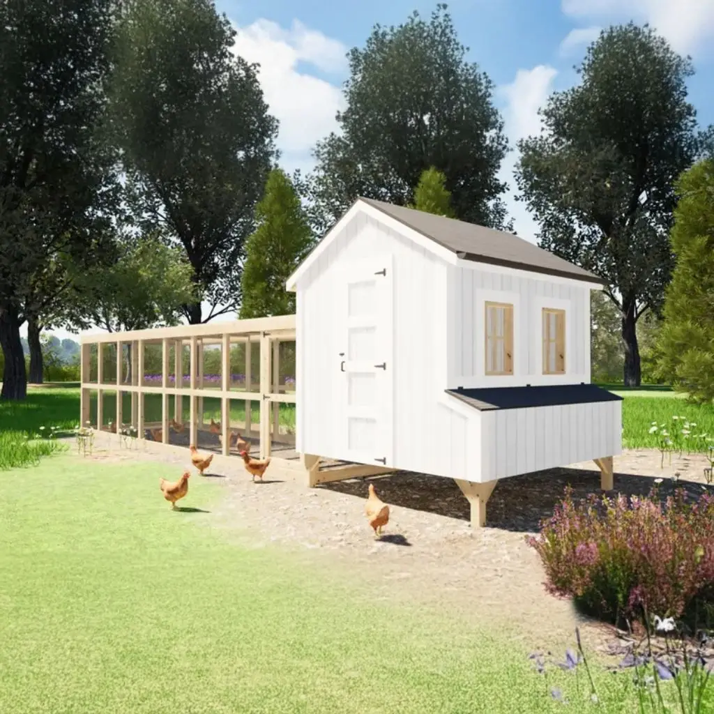 DIY-Hühnerstall-Druckpläne, 2,4 x 2,4 m, mit Lauf |   Hen House & Chicken Pen-Broschüre für 20-Hühner |   Kleines Bauernhof und Hinterhof