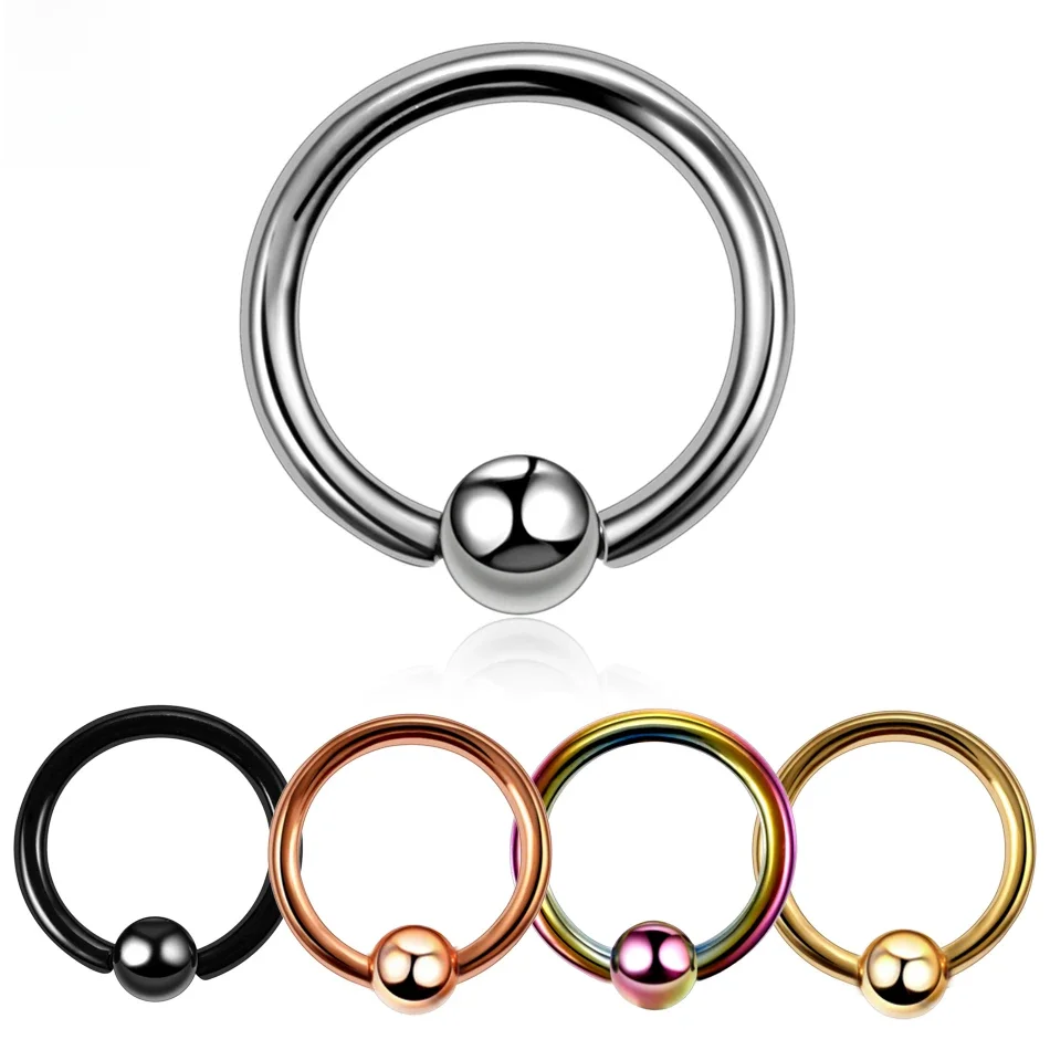 1 STÜCK Titan CBR Piercings Captive Bead Ringe BCR Ball Closure Nippel Nase Hoop Septum Ringe
