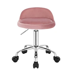 Drehbarer Bürhocker mit Rollen, höhenverstellbarer Computerstuhl mit niedriger Rückenlehne, Arbeitsroller, Rocker-Schminkhocker
