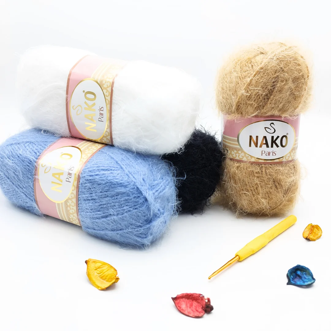 

Nako Paris Soft Warm Wool Yarn for Hand Knitting Crochet Thread DIY Amigurumi Baby Knitwear Scarf Cardigan Shawl Beanies Sweater