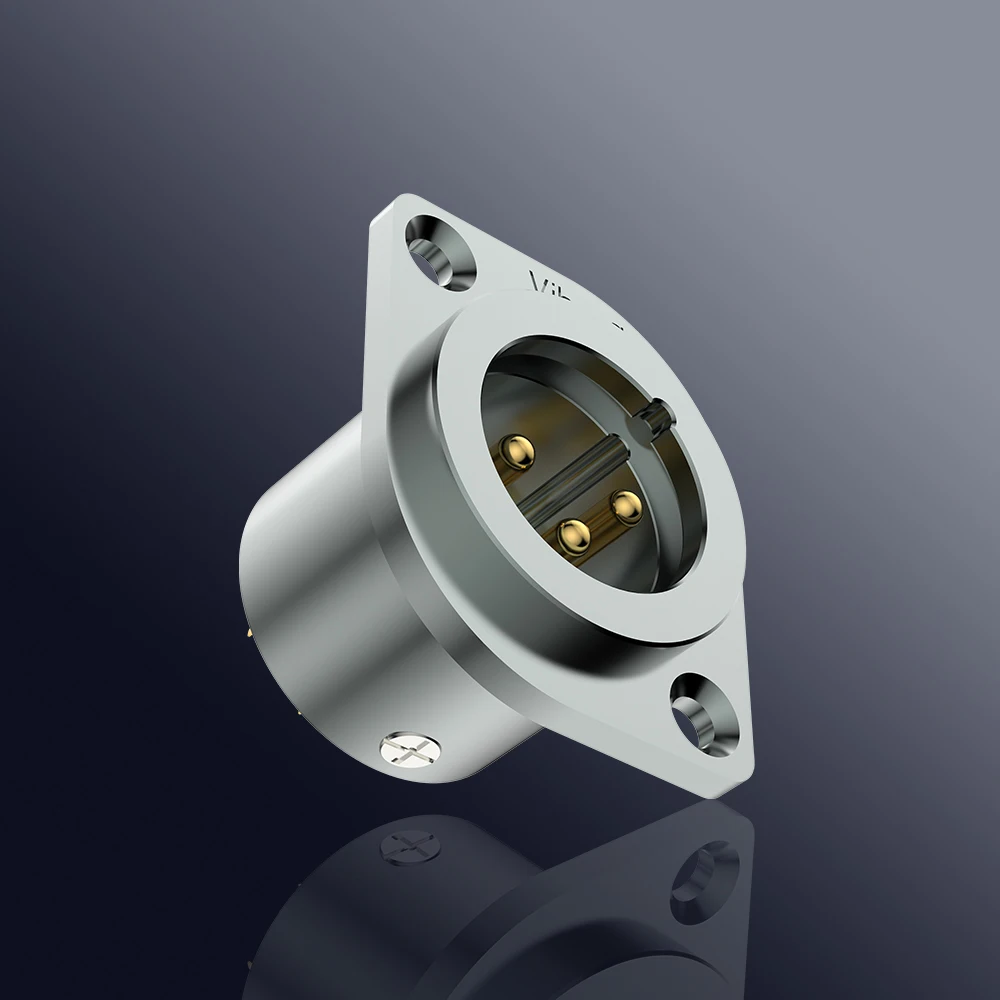 Viborg-Adaptateur de prise XLR en cuivre pur, plaqué or 24 carats, 3 broches, châssis mâle, monté sur panneau, soudure, CM201G