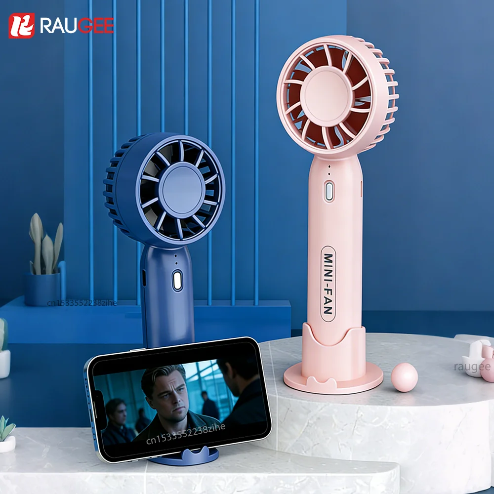 

Портативный ручной вентилятор, мини-вентилятор с функцией перезарядки, 3 скорости, для дома, улицы, путешествий, маленький USB-вентилятор с подставкой для телефона