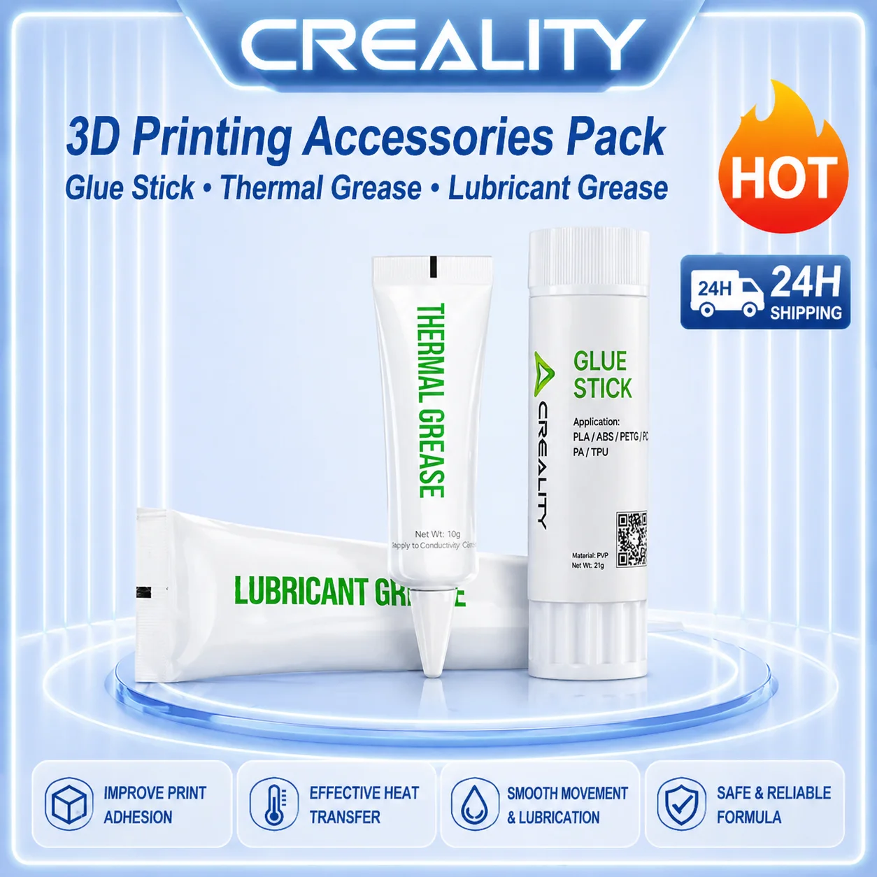 Original Creality 3D Printing Accessories Pack Glue Stick Thermal Grease Lubricant Grease in One Package for All 3D Printer