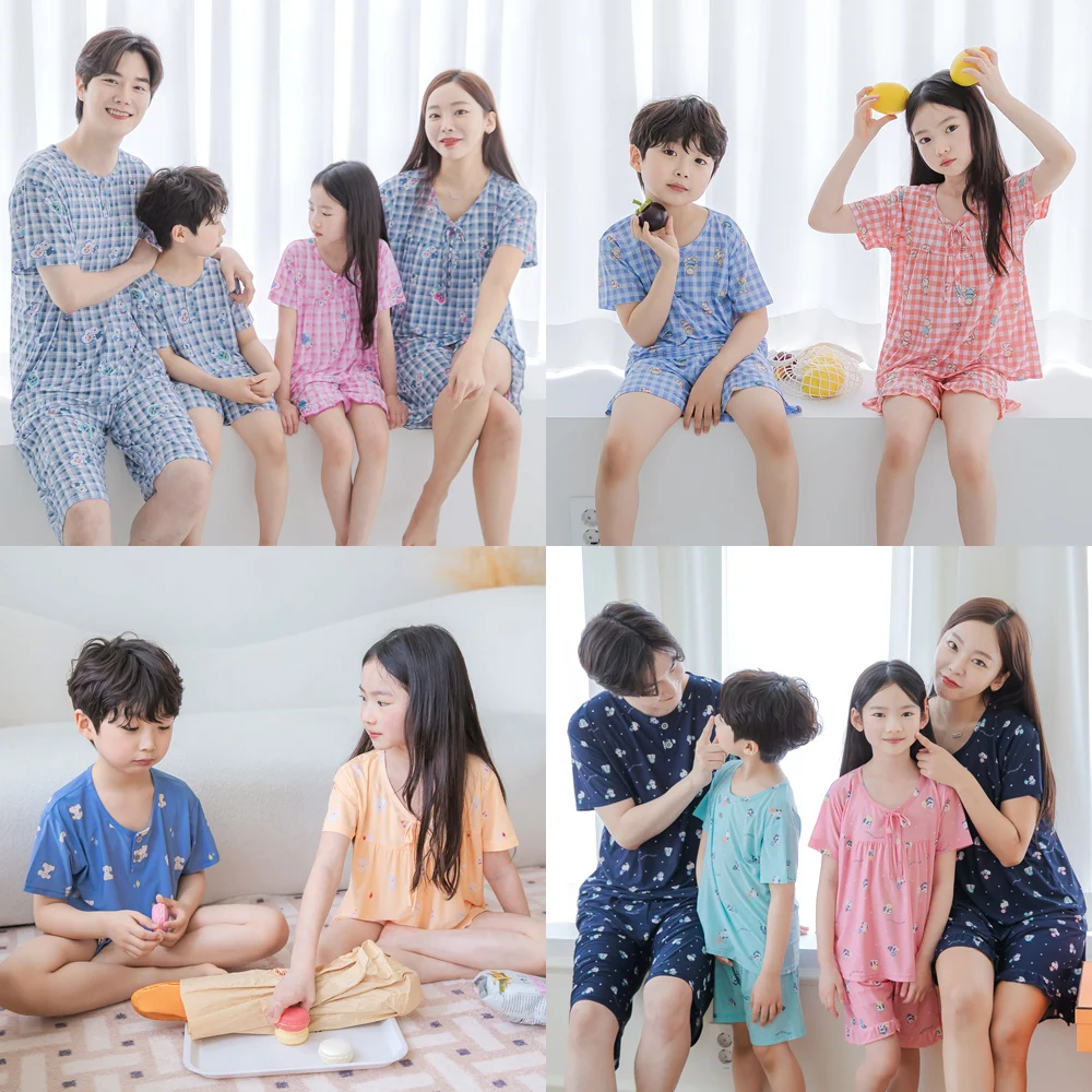 Summer cold character couple family pajamas family pajamas honeymoon child