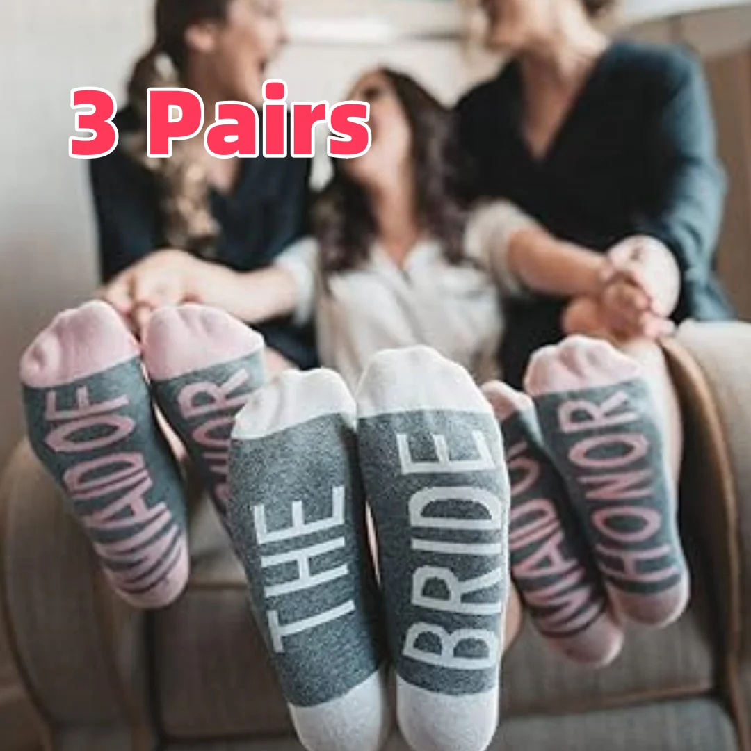 

3 пары женских свадебных носков-фрейлина, тематические свадебные чулки для подружек невесты и свадебных вечеринок