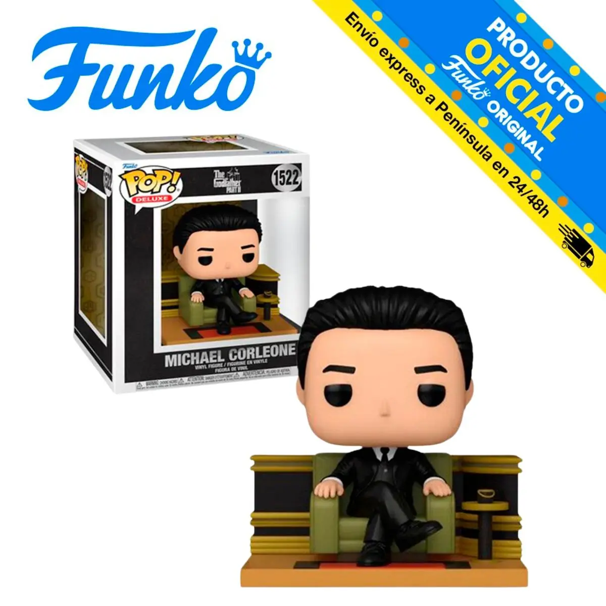 FUNKO POP! DELUXE EL PADRINO II - MICHAEL CORLEONE, 75936, N ° 1522, movie, figure, original, toys, gifts, collector, dolls, shop, box, new, official license