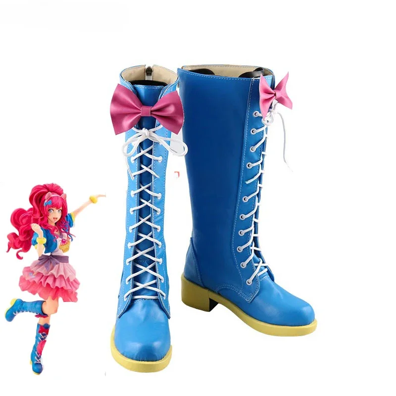 Pinkie Pie Cosplay Schoenen PU Lederen Schoenen Halloween Carnaval Laarzen Anime Cosplay Props Op maat gemaakt - afbeelding 2
