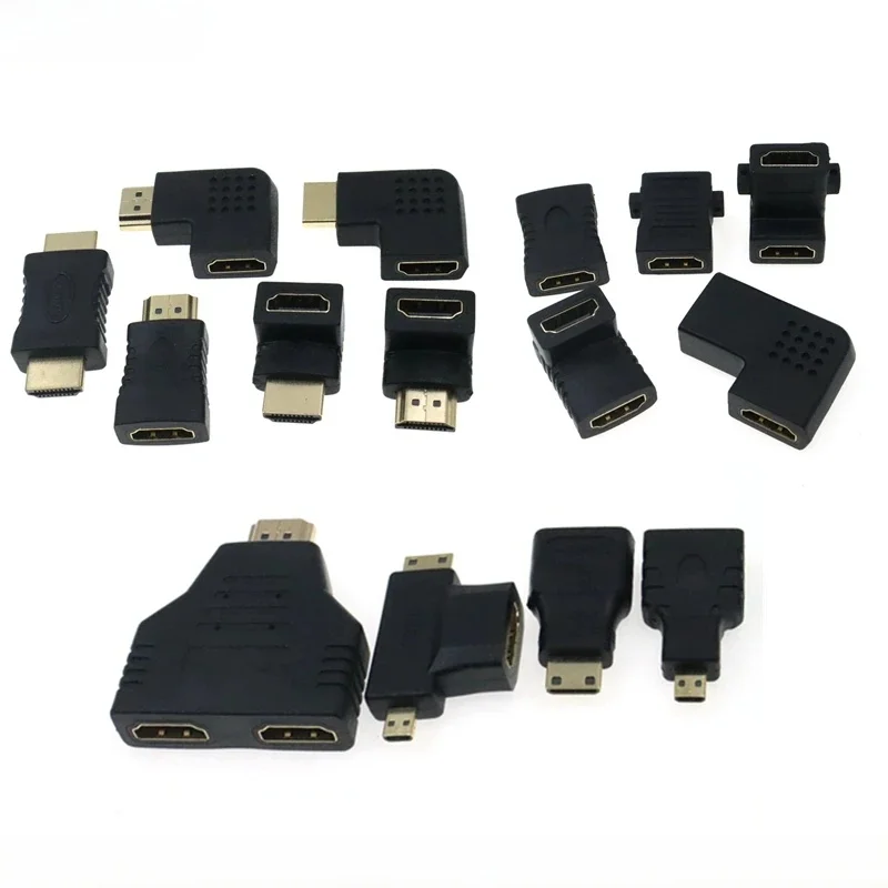 Adaptateur Micro Mini HDMI à angle droit de 90 degrés, connecteur coudé HDMI mâle à femelle de 270 degrés
