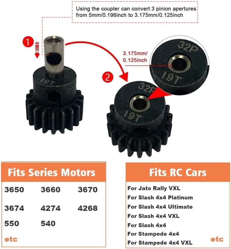 54T 0.8 32 smoła ze stali 3956 przekładnia zębata do Traxxas Slash 4x4 4WD/2WD VXL Rally VXL Stampede 4x4 1/10 szczyt 1/10 E-REVO