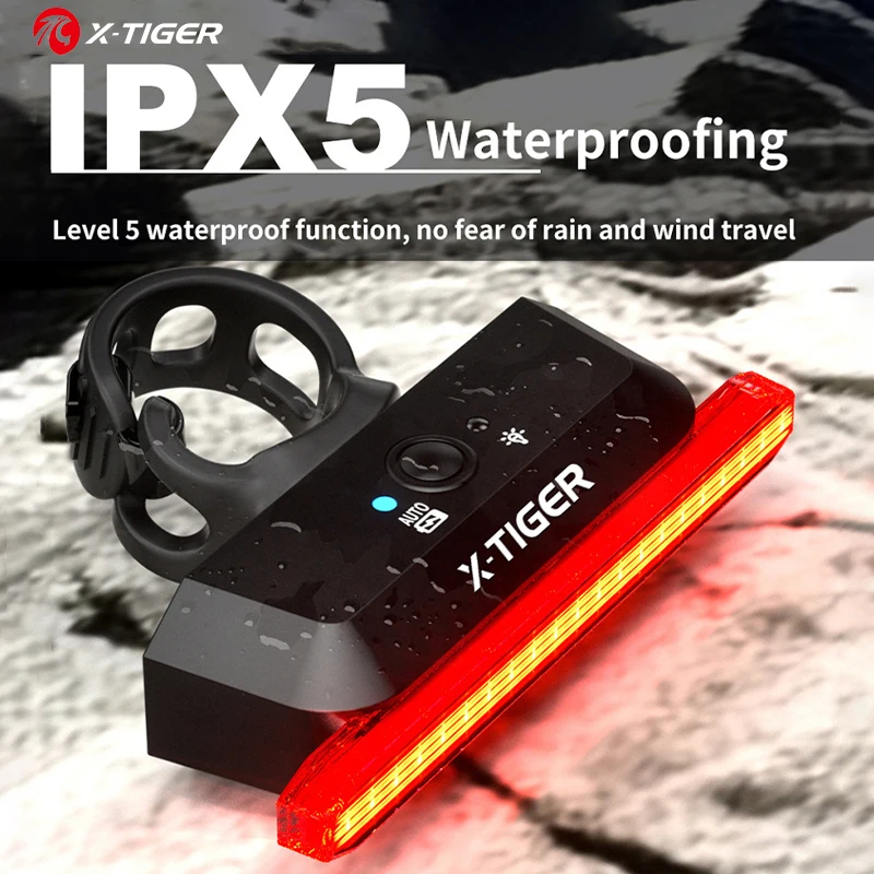 X-TIGER LED Bike Tail Light 6 Mode IPX5 Waterproof Super Bright USB Rechargeable Rear Bike Red Light Warning Bicycle Lights