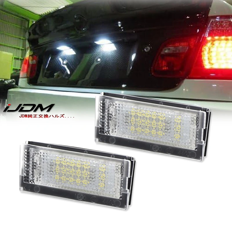 2 sztuki białych diod LED OEM-Fit Canbus do tablic rejestracyjnych BMW E46 serii 3 323i 325i 328i 330i 335i 325xi 328xi 1998-2007 12V