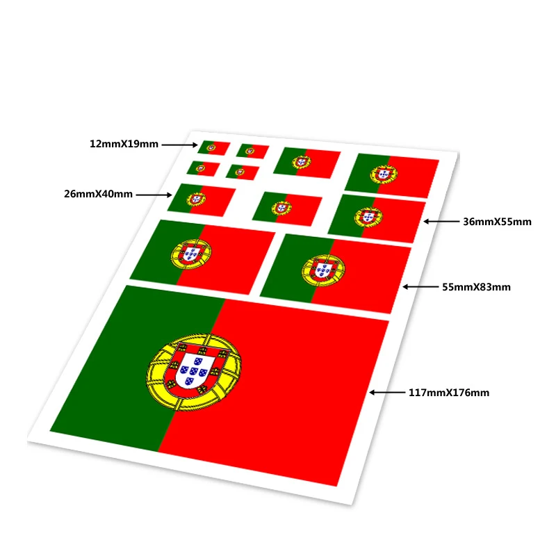 Portugal Flag Car Auto Motorcycle Logo Decal Set Sticker Scratch Off Cover Ipad Notebook Laptop Handy Car Styling