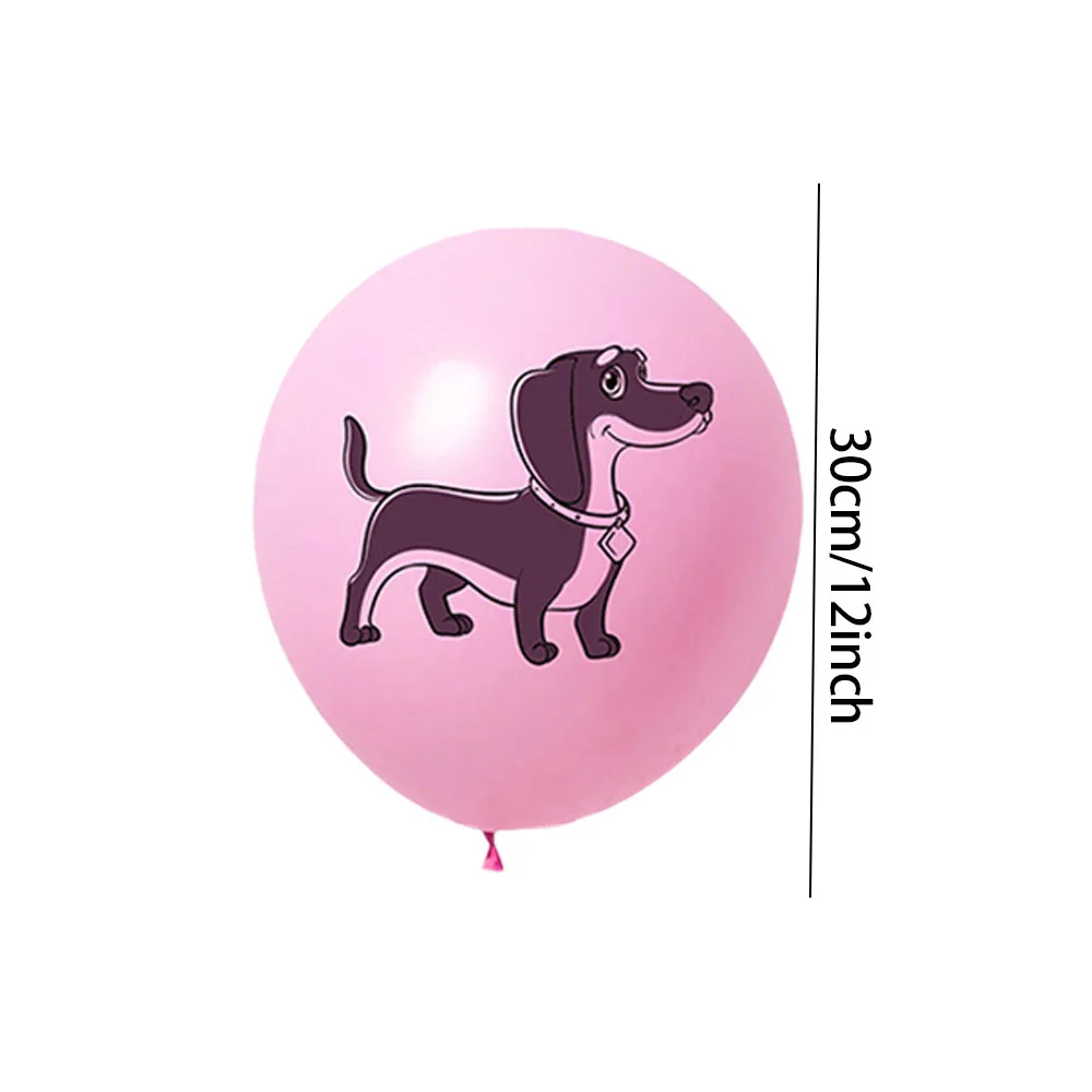 18pcs sausage dog themed latex balloons, suitable for decorating birthday parties, pet gatherings, indoor scene decoration, etc