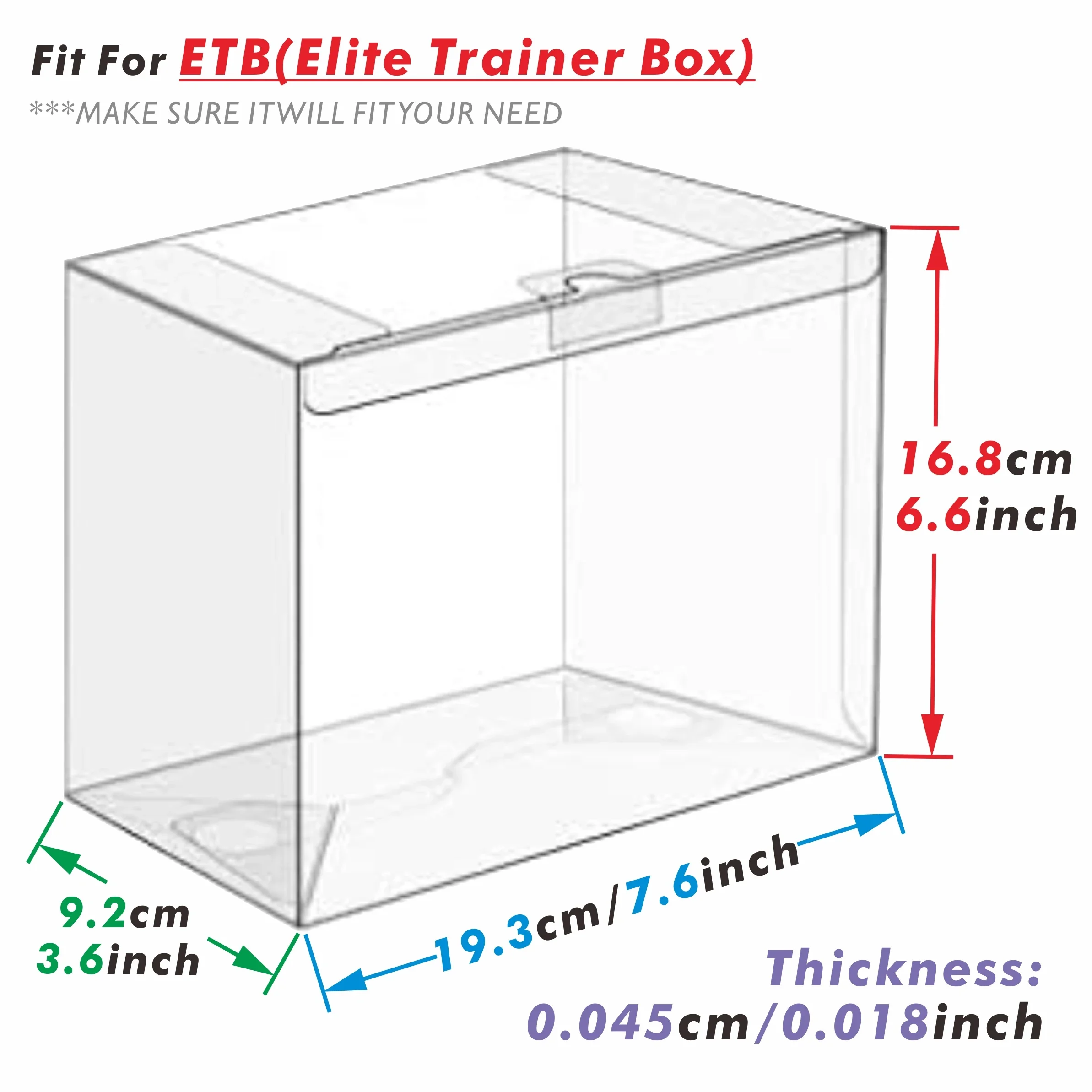 5/10PCS PET Elite Trainer Box Case Protectors Clear Display Case - 0.45mm Thick ETB Case Compatible with Elite Trainer Boxes