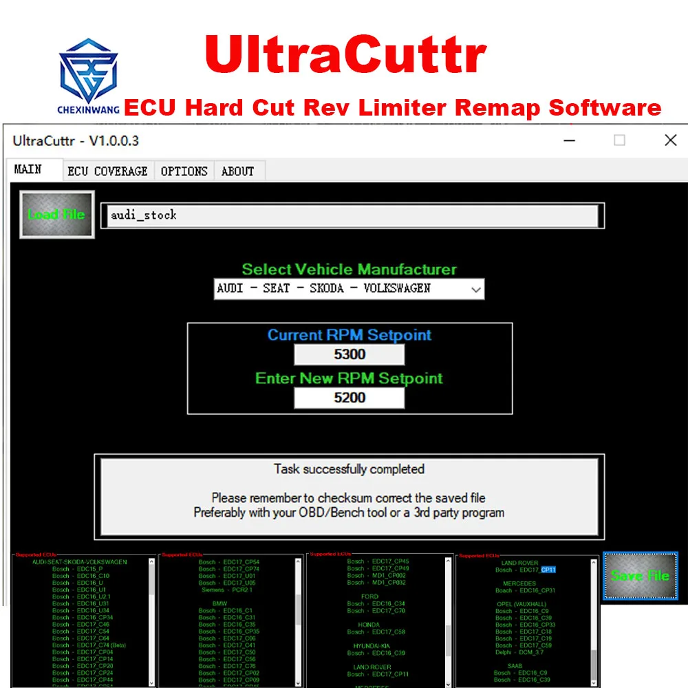 UltraCuttr ECU Hard Cut Rev Limiter Remap Software Change Revolutions per Minute RPM Value Change The Maximum Rev Limit of ECU