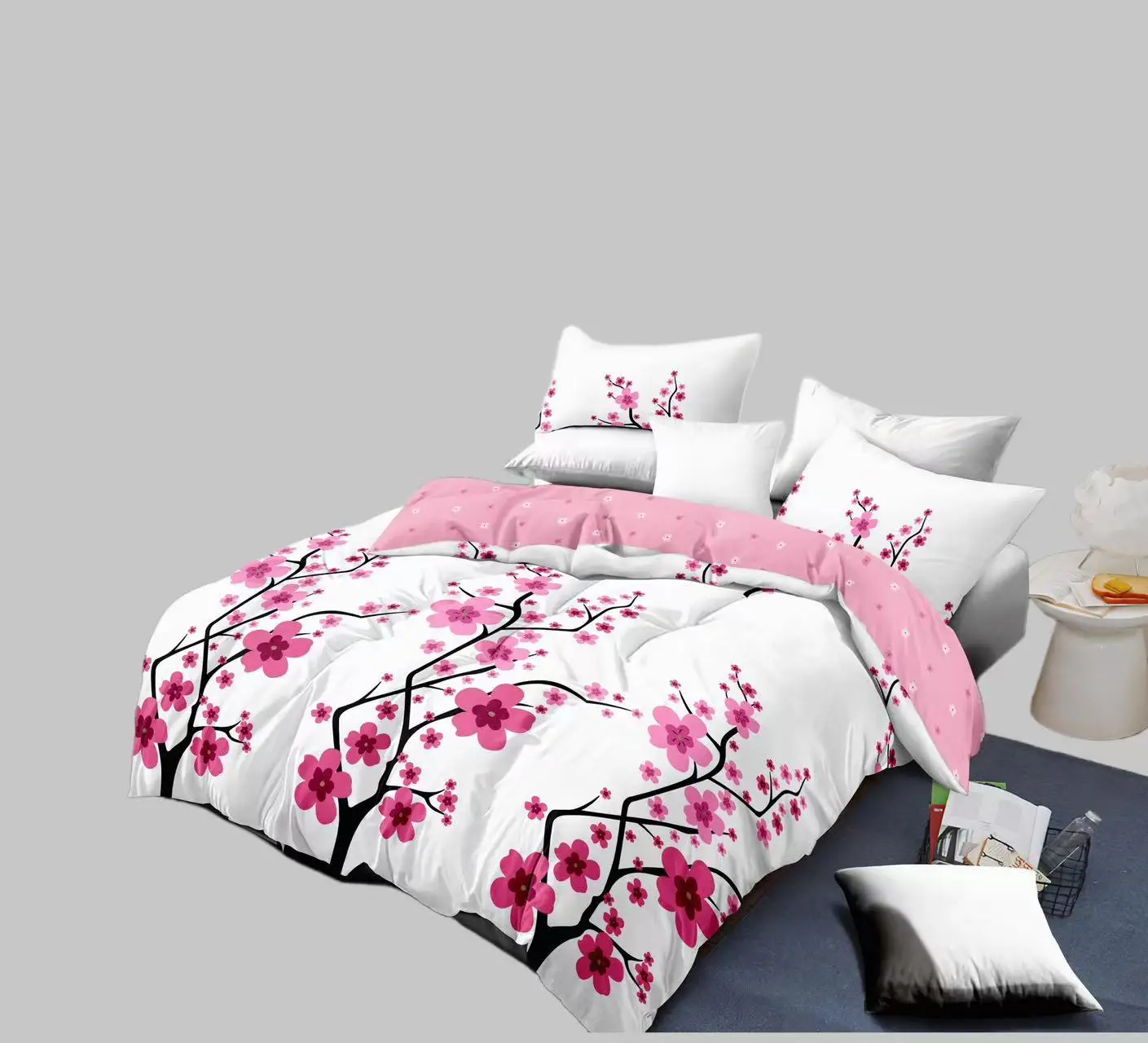 

Новый дизайн 2026 года: Элегантный комплект из 5 предметов (пододеяльник, наволочки, чехлы для подушек), подходит для кроватей размера Queen/King/Cal King