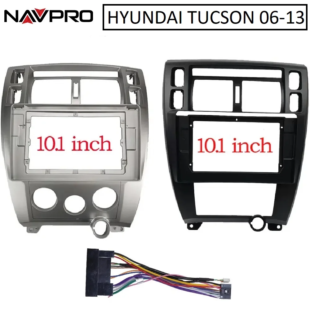 For HYUNDAI TUCSON 2006-2009 10 INCH Frame and connecting cables for NAVPRO CASKA Multimedia Center Installation