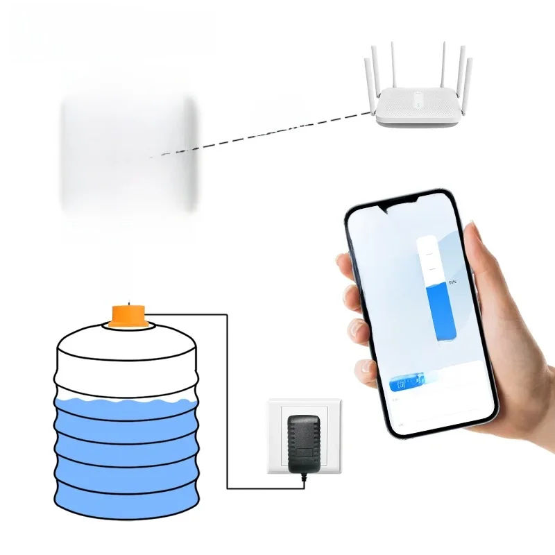 Moray ME201R Tuya APP Temperature Display Wireless LCD Screen Time Display Low Battery Indicator Alarm Tank Level Monitor