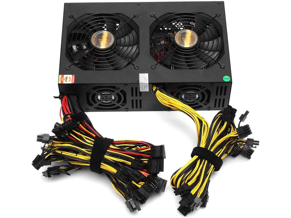 3450W Miner Power Supply With BTC-37 Mining Motherboard 140mm Cooling Fan ATX 12V Version 2.31 Computer Power Supply Mining Set