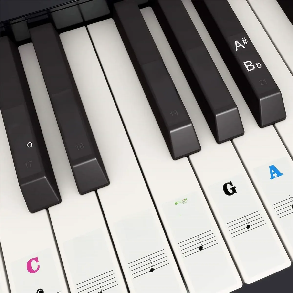 Klawiatura pianina naklejki na 37 49 54 61 88 białe i czarne klawisze elektroniczne pianino Keyboard muzyczne klawiatura pianina naklejki nutowe — zdjęcie 2