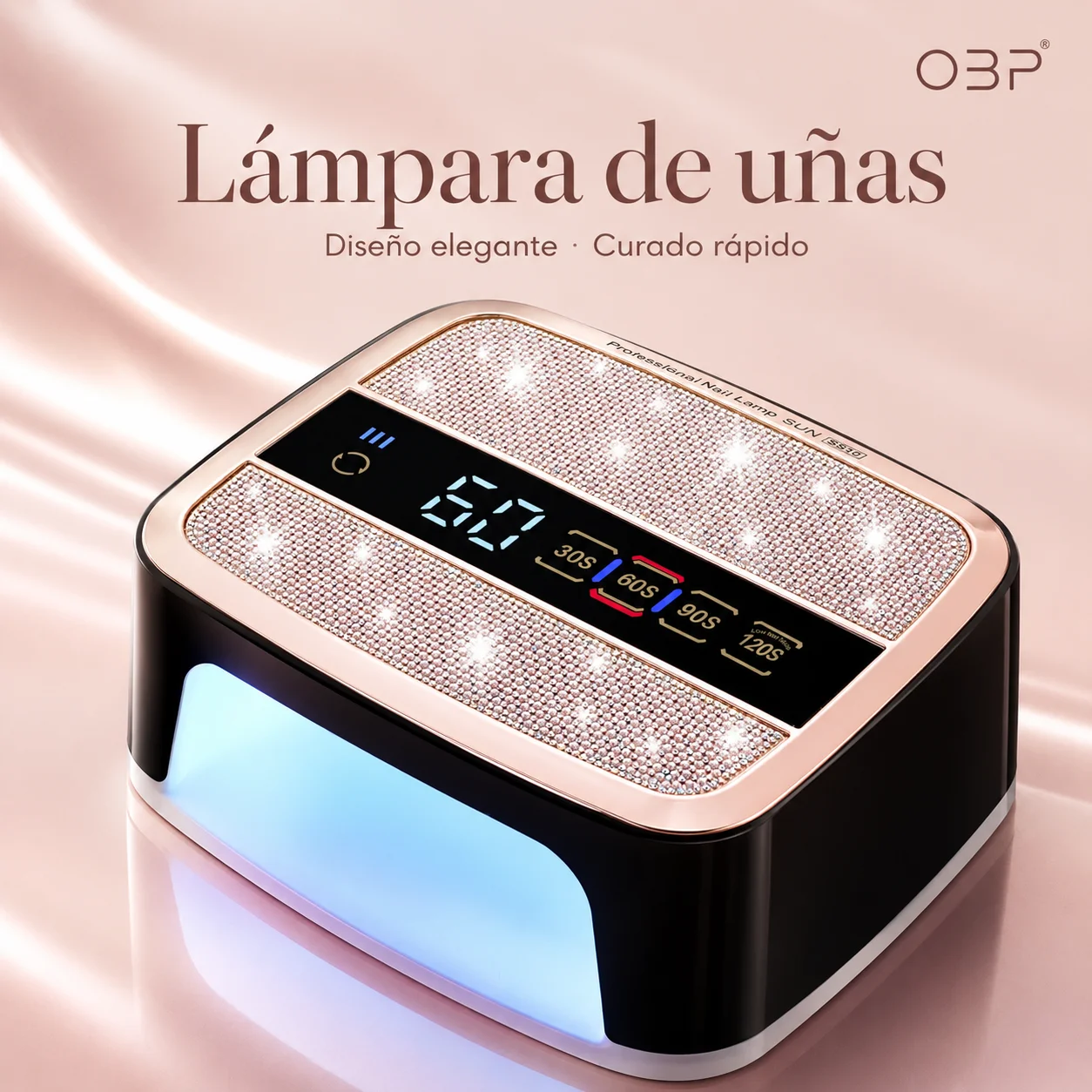 Lámpara de uñas LED UV inalámbrica, luz UV de 168 W para esmalte de uñas, secador de uñas portátil, lámpara de uñas portátil con 4 temporizadores y pantalla LCD, lámpara de uñas profesional de diamante para herramientas de arte de uñas en el hogar
