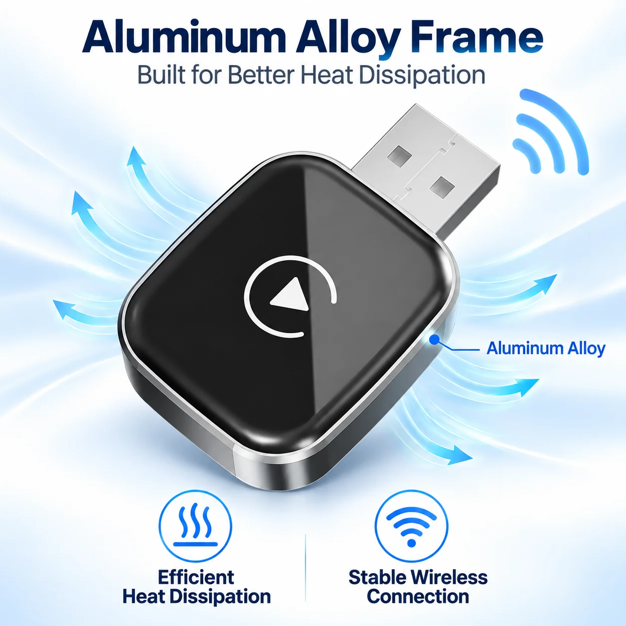 TrolinkTek Wireless CarPlay Adapter Android Auto Mini Dongle Wired to Wireless Plug and Play Stable Connection Efficient Cooling