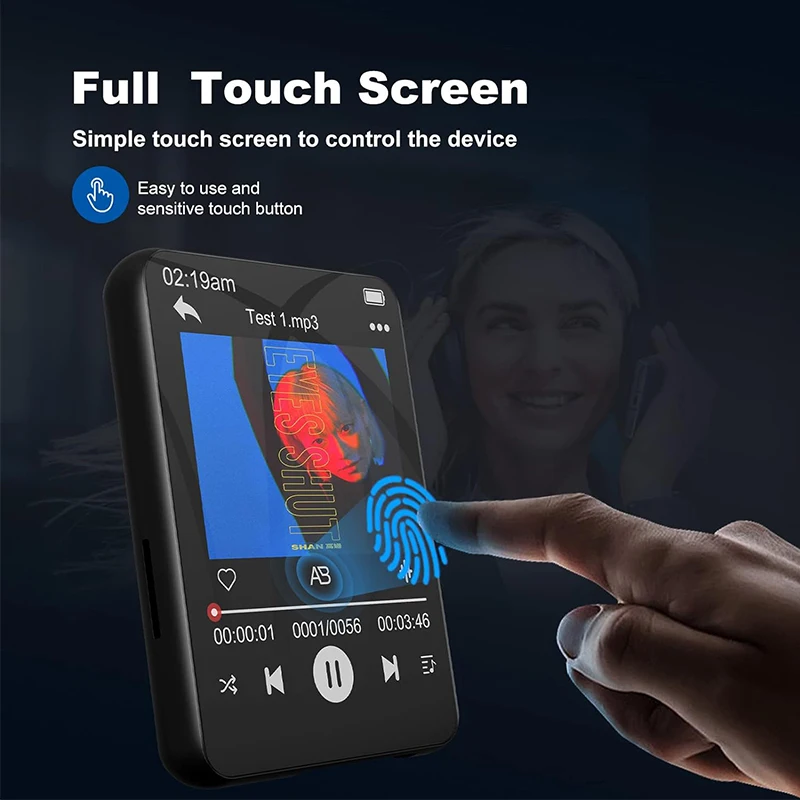 P1 8GB No FM No Video No Picture Touch Screen Kosher Version MP3 Player with Bluetooth 5.0 and Speaker