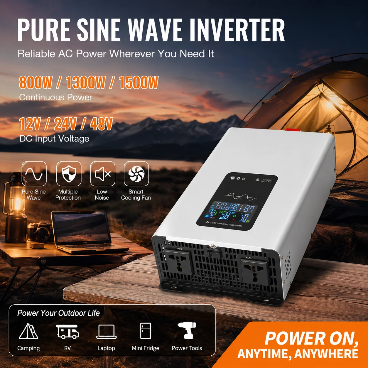 Inverter Pure Sine Wave 60Hz 120V 3000W - Pure Sine Wave Inverter 1600W/2600W/3000W DC12V/24V