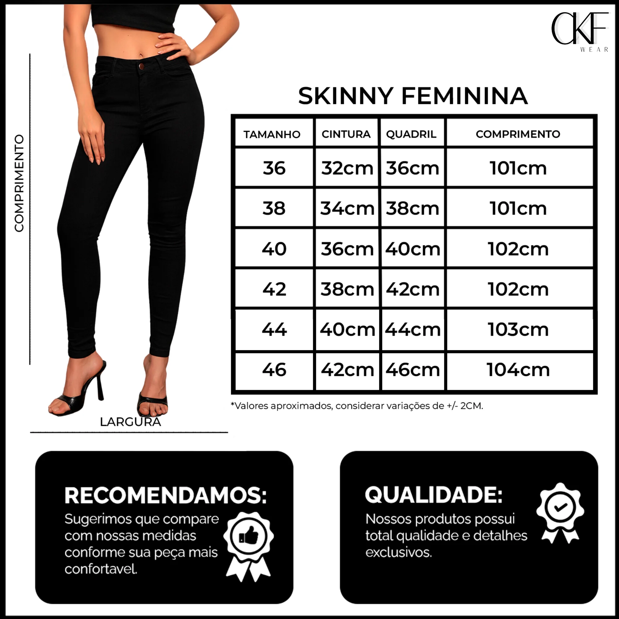 Calça Jeans Feminina Skinny Cintura Alta