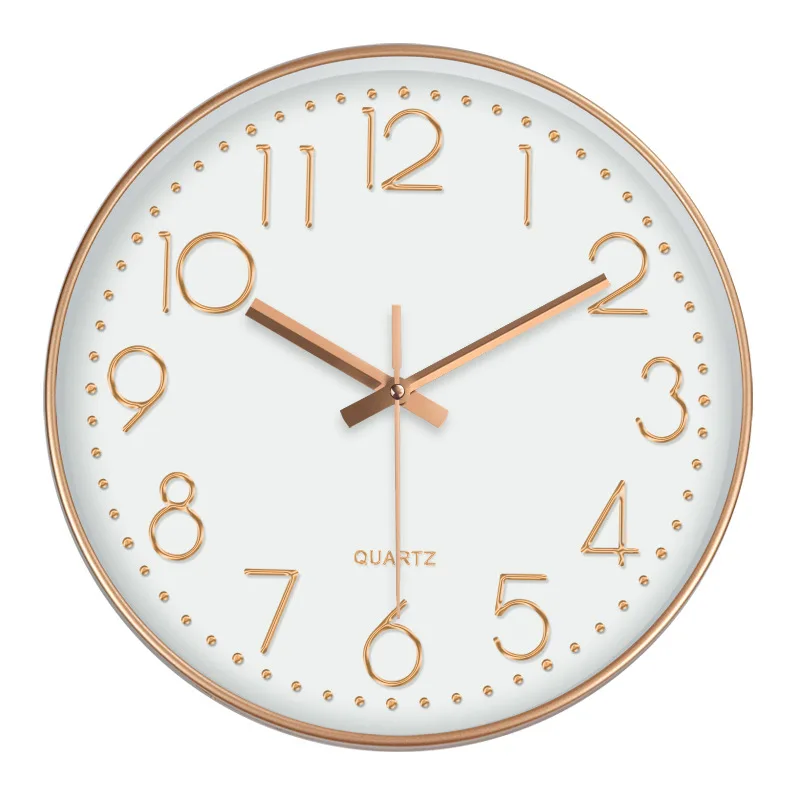 10/12 Inch Modern Pointer Wall Clock Battery Powered Silent Living Room Bedroom Office Decoration Punch-free Digital Scale Watch