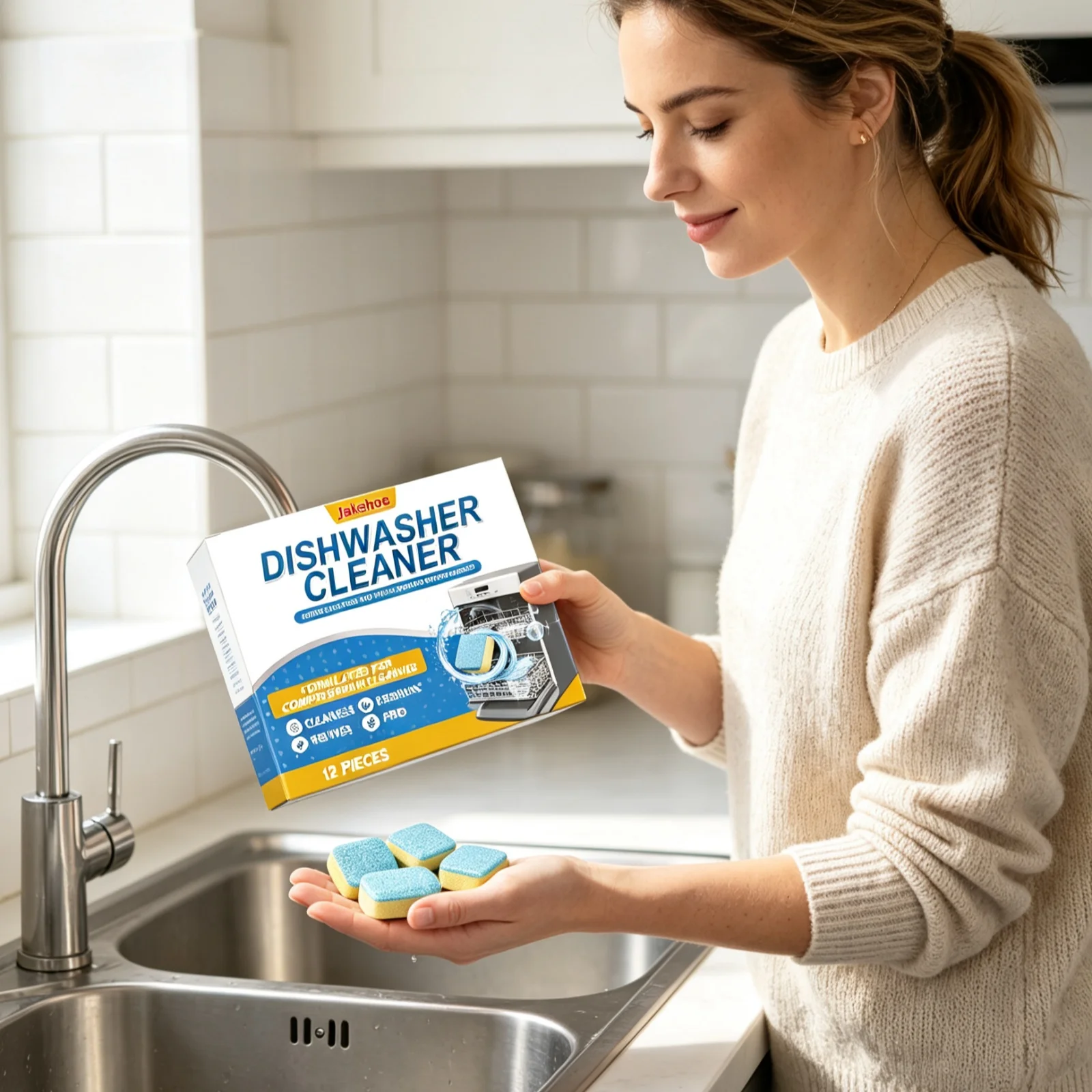 Dishwasher Cleaner Tablets Powerful Decontamination Efficient Cleaning Neutralizing Odors Freshener Tablet Kitchen Care Jakehoe 