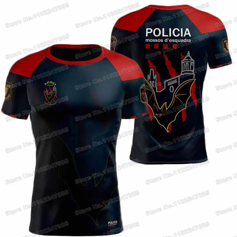 2022 Spanish Police ARRO T Shirt Men Spain Bat Outdoor Clothing Tech Tee Shirts Training Top fitness Jersey Running Sportswear