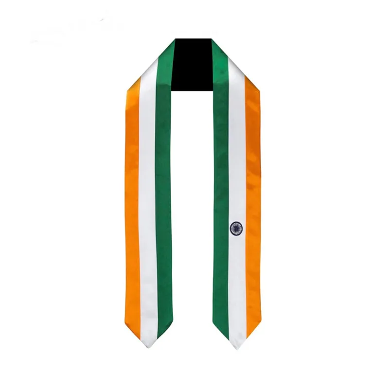 Morning 180*14cm India national flag graduation sash shawl bachelor gown stole graduation ceremony accessory