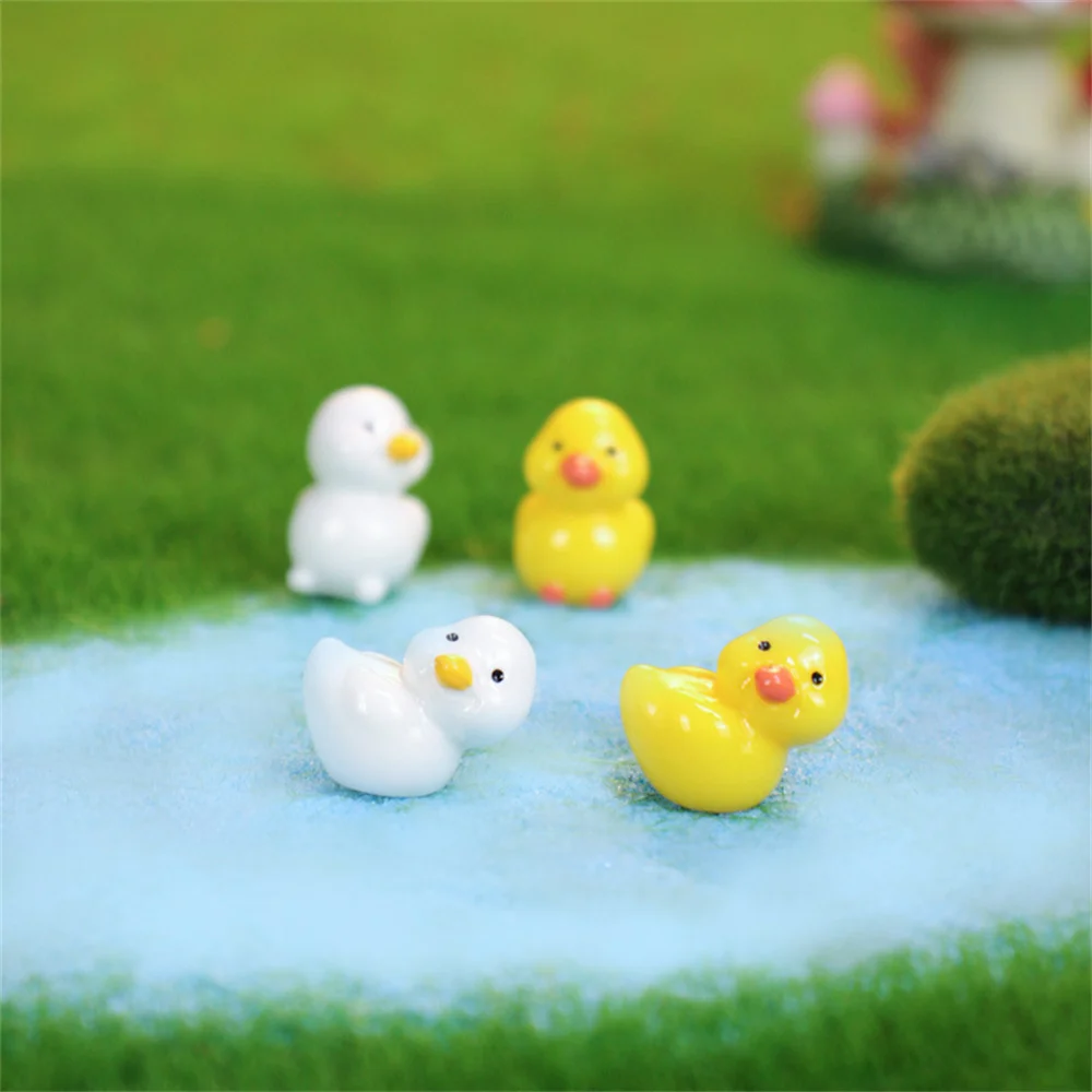 Resin Crafts Simulation Mini Duckling, Landscape, Ornaments Accessories, Home Decorations, Fairy Garden, Duck Figurines, 4Pcs