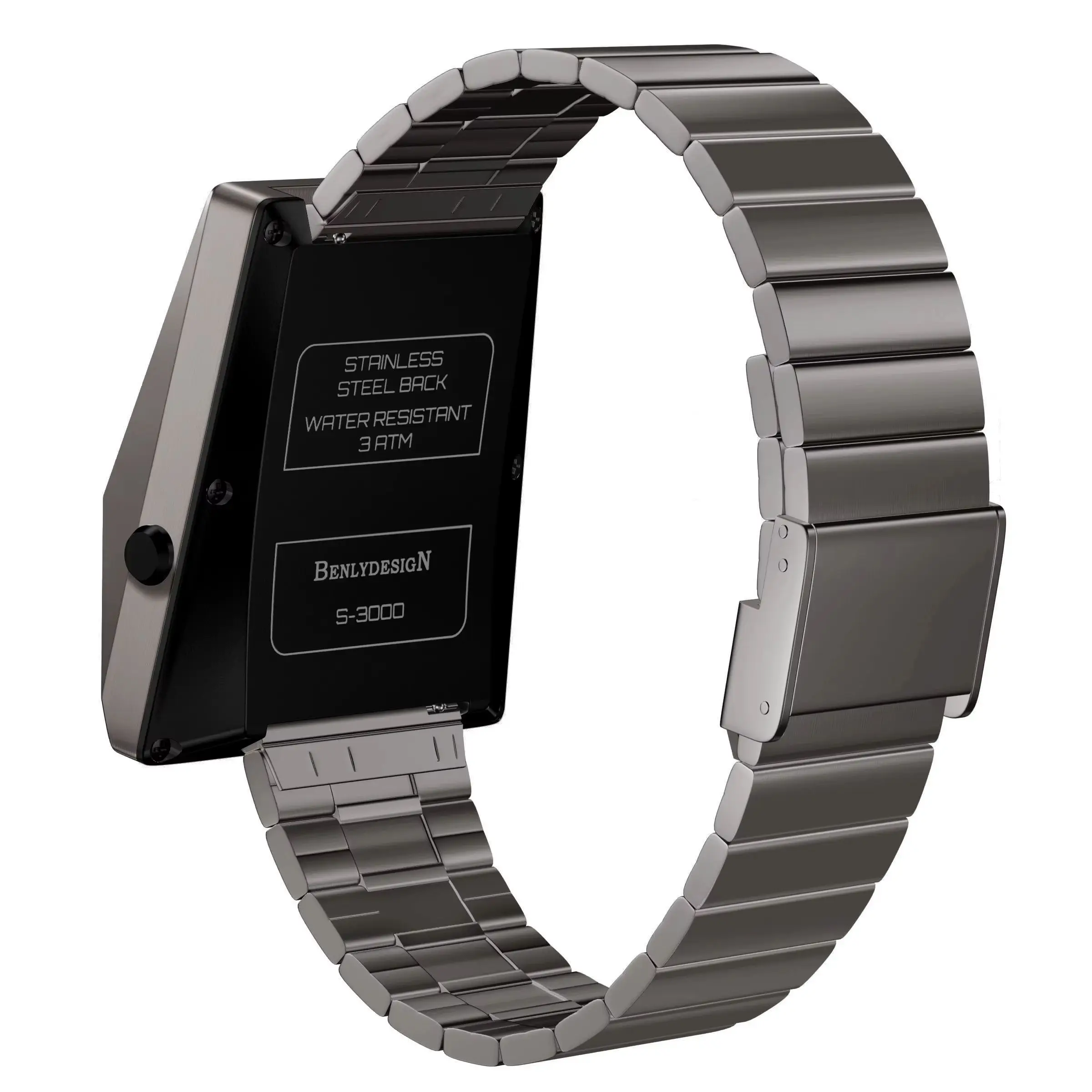 BENLYDESIGN ساعات معدنية فريدة من نوعها ساعات سايبر رقمية للرجال ريترو مستقبلية نمط فاسق موضة Led الساعات الإلكترونية S3000 #5