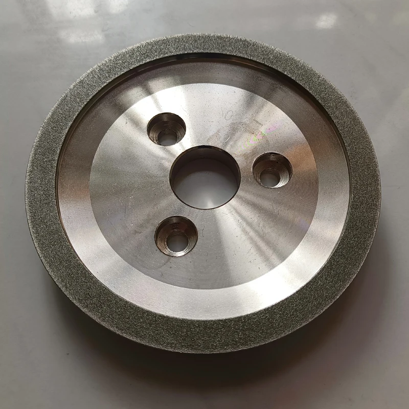 Dreiloch-Tankerschleifscheibe in Schmetterlingsform, galvanisiert, mit Diamantschleifkorn für automatische Werkzeugschleifmaschinen, 125x25mm – Detail 2