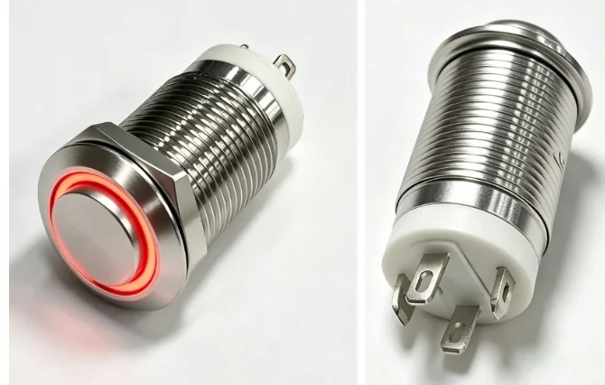 高さ12mmのled付きモーメンタリプッシュボタンスイッチ