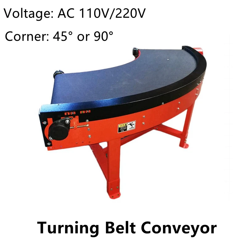 Assembly Line Turning Conveyor 45° or 90° Angle Be Customized PVC PU Belt Conveyor Turning Machine Guide Wheel Turning Conveyor