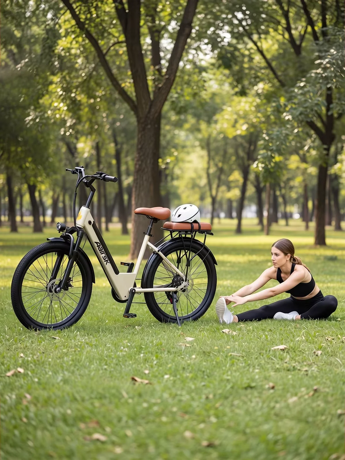 Aairsk S600 26" Urban-Elektrofahrrad, 36V 13Ah Festverbauter Akku 70KM Reichweite, 7-Gang 250W E-Bike mit NFC-Schlüsselloser Start & Komfortfederung, City-E-Bike für Erwachsene 25KM/h