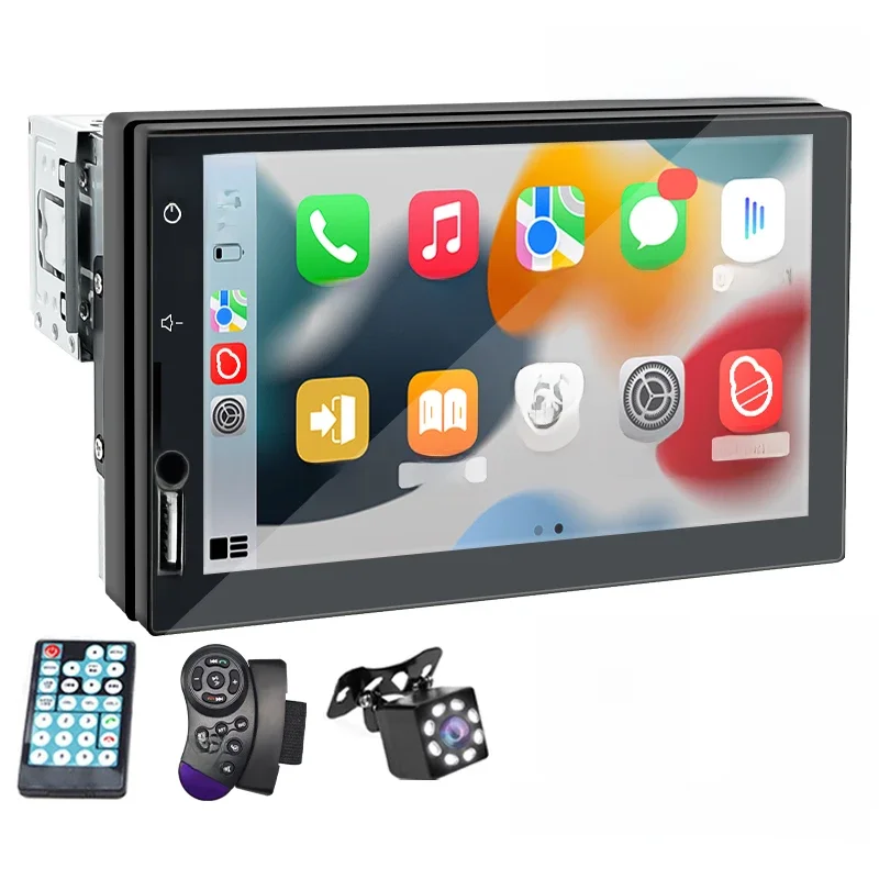 Rádio do carro 1 din carplay android auto multimídia player hd 7 ''tela de toque fm aux entrada
