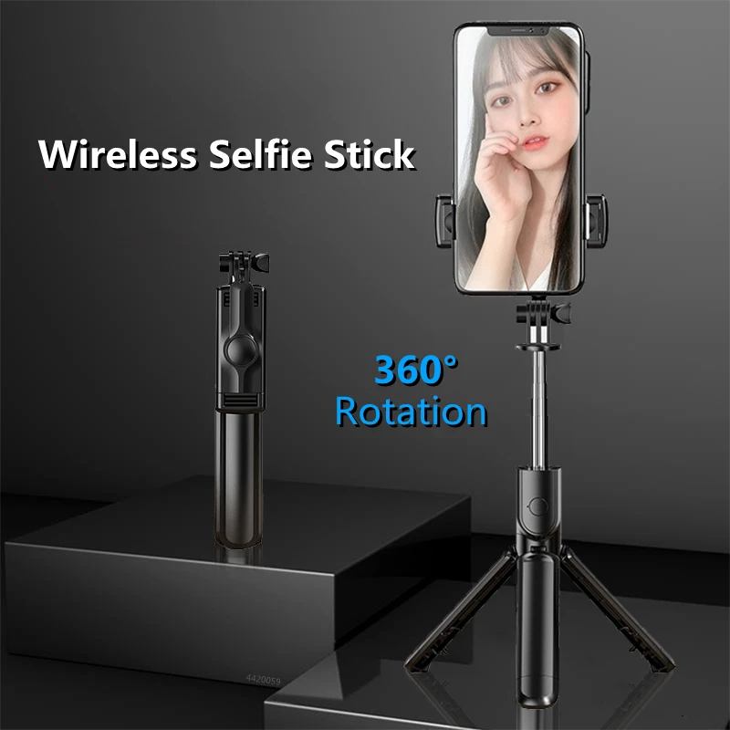 Roreta-Foldable Wireless Bluetooth Selfie Stick, tripé com obturador Bluetooth, monopé de aço inoxidável para todo o telefone, novo, 2022