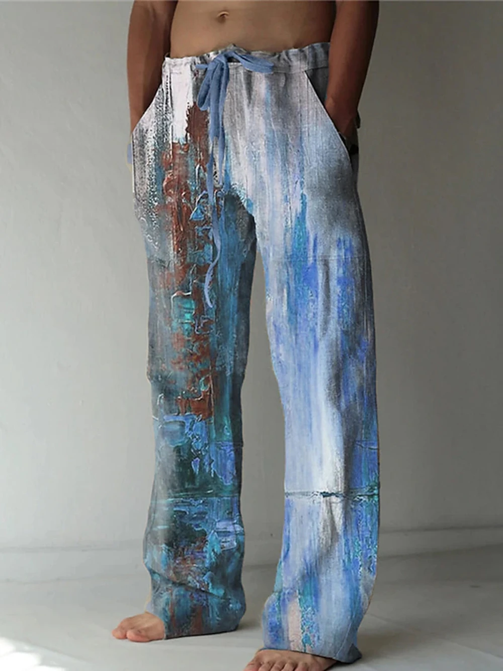 Men's Trousers Summer Pants Beach Pants Drawstring Elastic Waist 3D Print Print Graffiti Comfort Casual Daily Holiday Streetwear