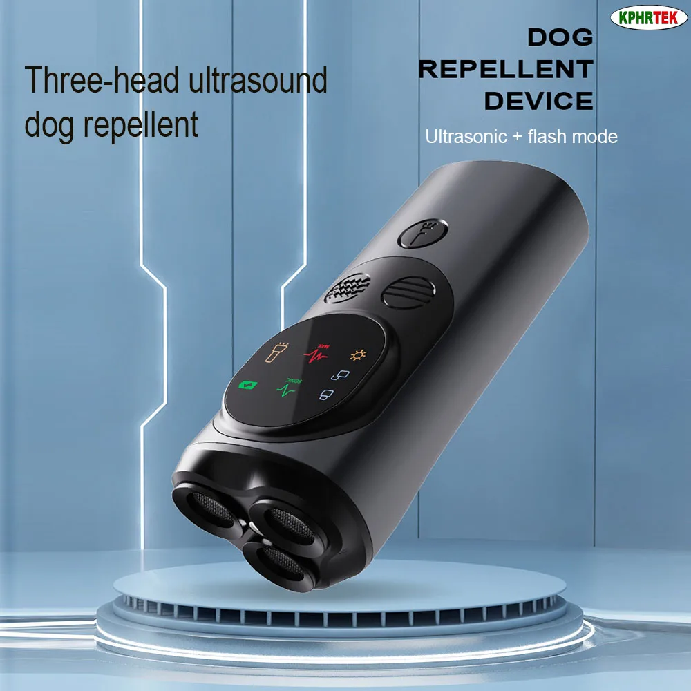 For 1 Dog P10 Handheld Ultrasonic Dog Training Device Bark Control Tool with LED Flashlight
