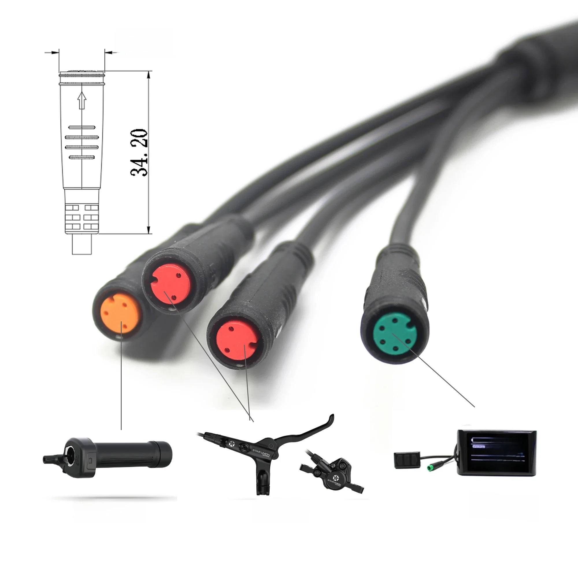 AliExpress NONE LinHi E-Bike Cable Main 1T5 913AG Waterproof 2 Pin Female Main Line Compatible For Some For KT Controllers E-bike Accessory