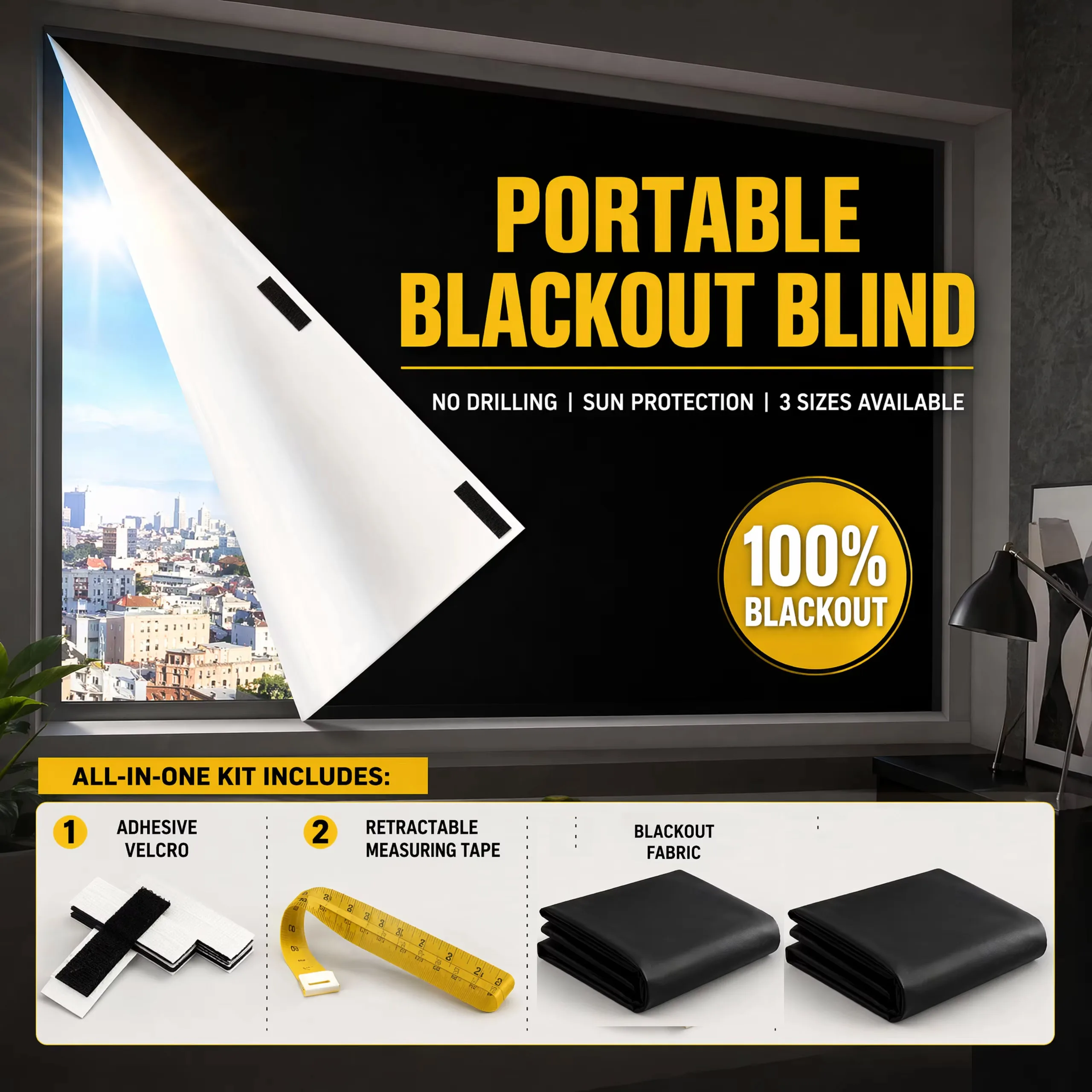 Oxford Fabric Blackout Curtain Fabric, Thermal Insulation, Privacy Protection, Fully Blackout Window Sunshade Multifunctional