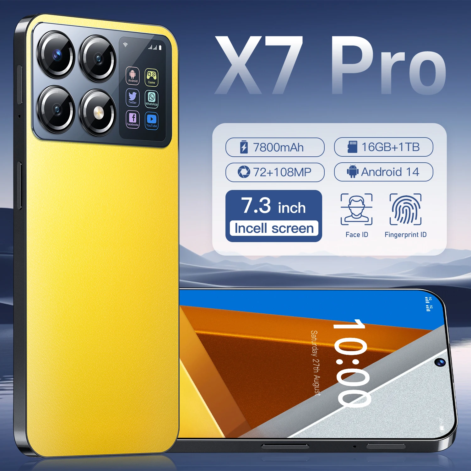 

2025 New Hot MI X7 Pro Original Intelligent 5g Dual Card Dual Standby Android 14 System 8000mah Battery Global Version