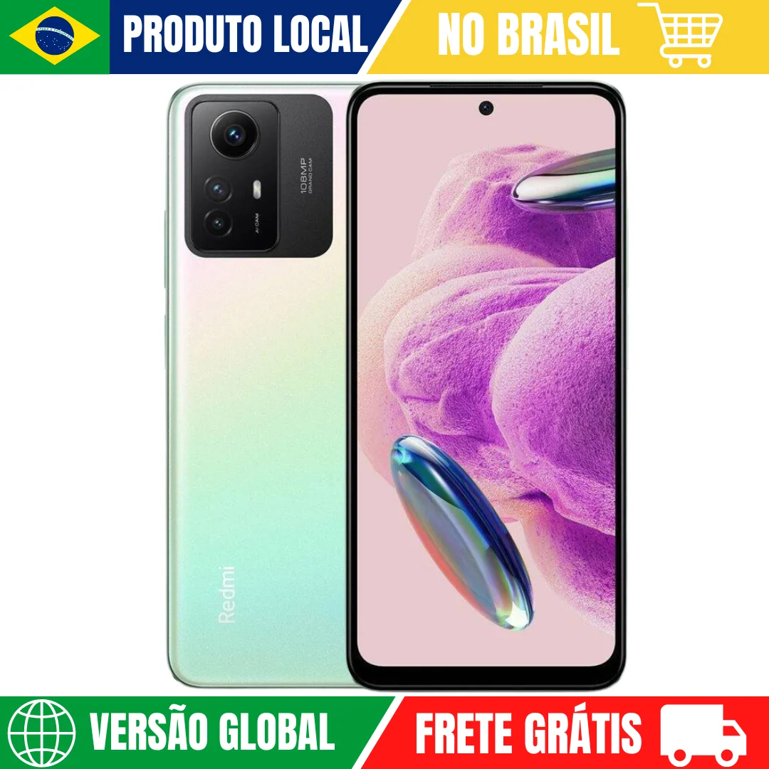 Xiaomi Redmi Note 12S 256GB Pearl Green 8GB Ram Versão Global | Smartphone 4G , ROM Global , Câmera 108MP , Carregador 18W