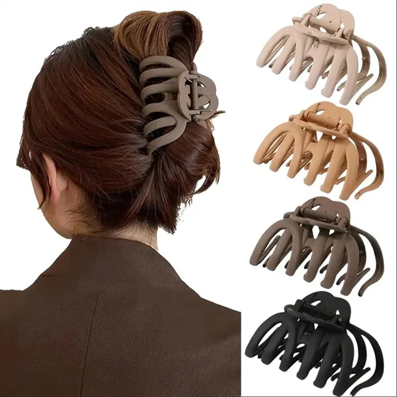 Pince à cheveux élégante mate unie couleur citrouille pour femme, ornement capillaire délicat, support pour cheveux longs, bandeau, pince à cheveux, épingle à cheveux, accessoires capillaires