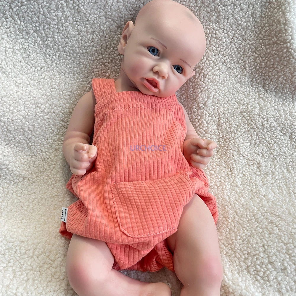 부드러운 유연한 수제 페인트 실리콘 신생아 아기 인형, 사랑스러운 아기 인형, 3 세 이상 어린이 장난감, 17 인치