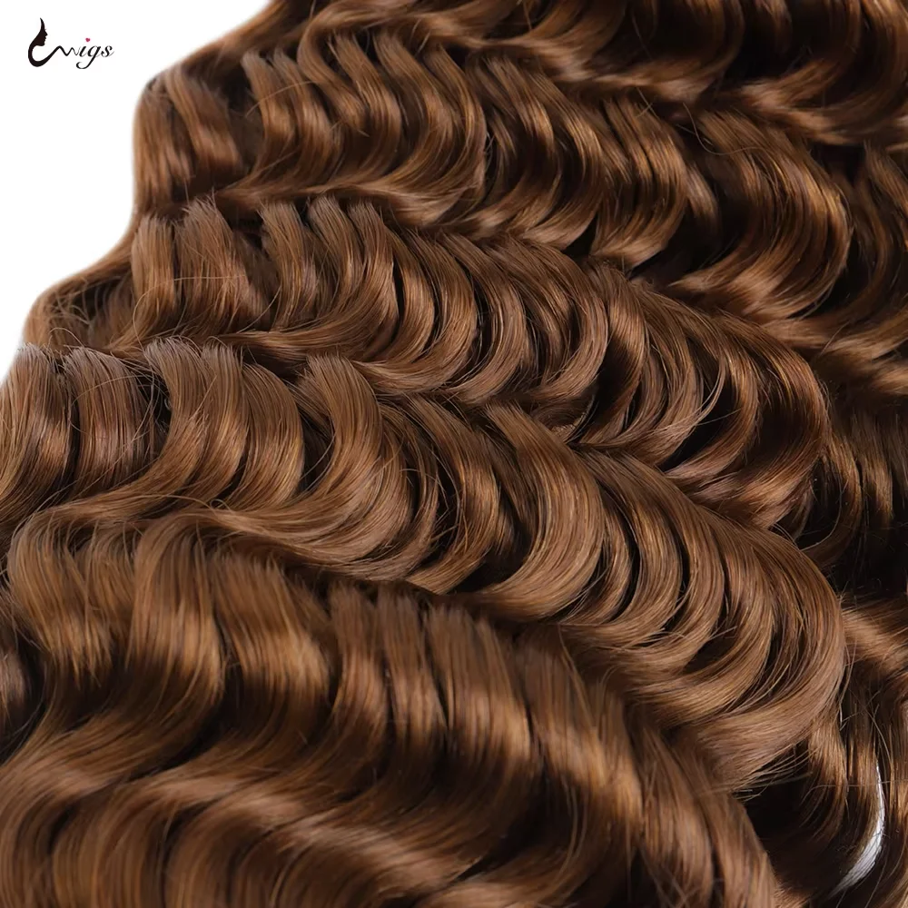 Deep Wave Dark Brown Human Hair Bulk Deep Wave Bulk For Braiding Brazilian Hair Weaving No Weft 100% 30# Human Hair Extensions